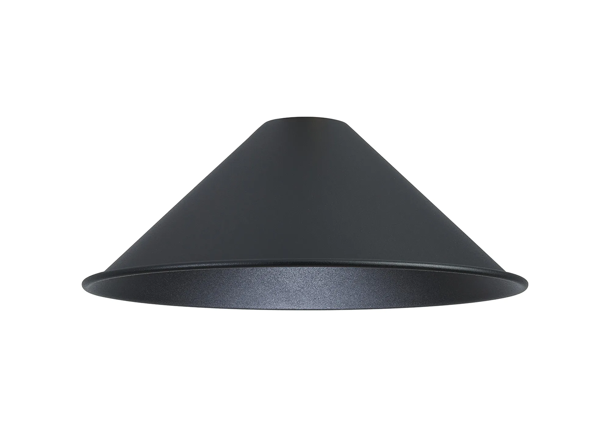 D1032/BL  Dreifa Curved 300mm Shallow Cone (MA) Satin Black Metal Shade